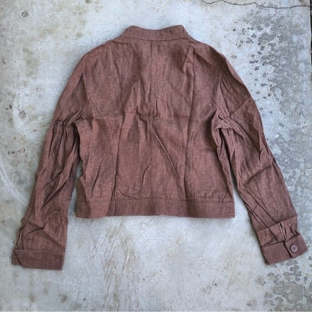 Lafayette 148 New York Cropped Linen Jacket Blazer Light Brown Neutral 8 - Picture 6 of 6
